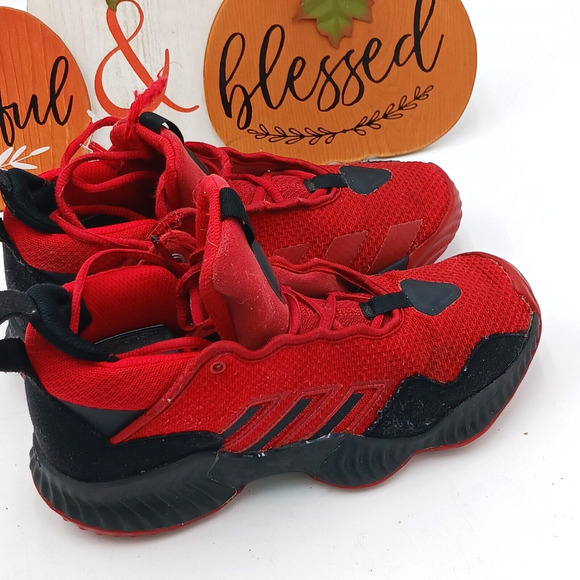 Adidas Mens Size 4.5 Red Athletic Shoes LVL 029002 - Picture 3 of 16